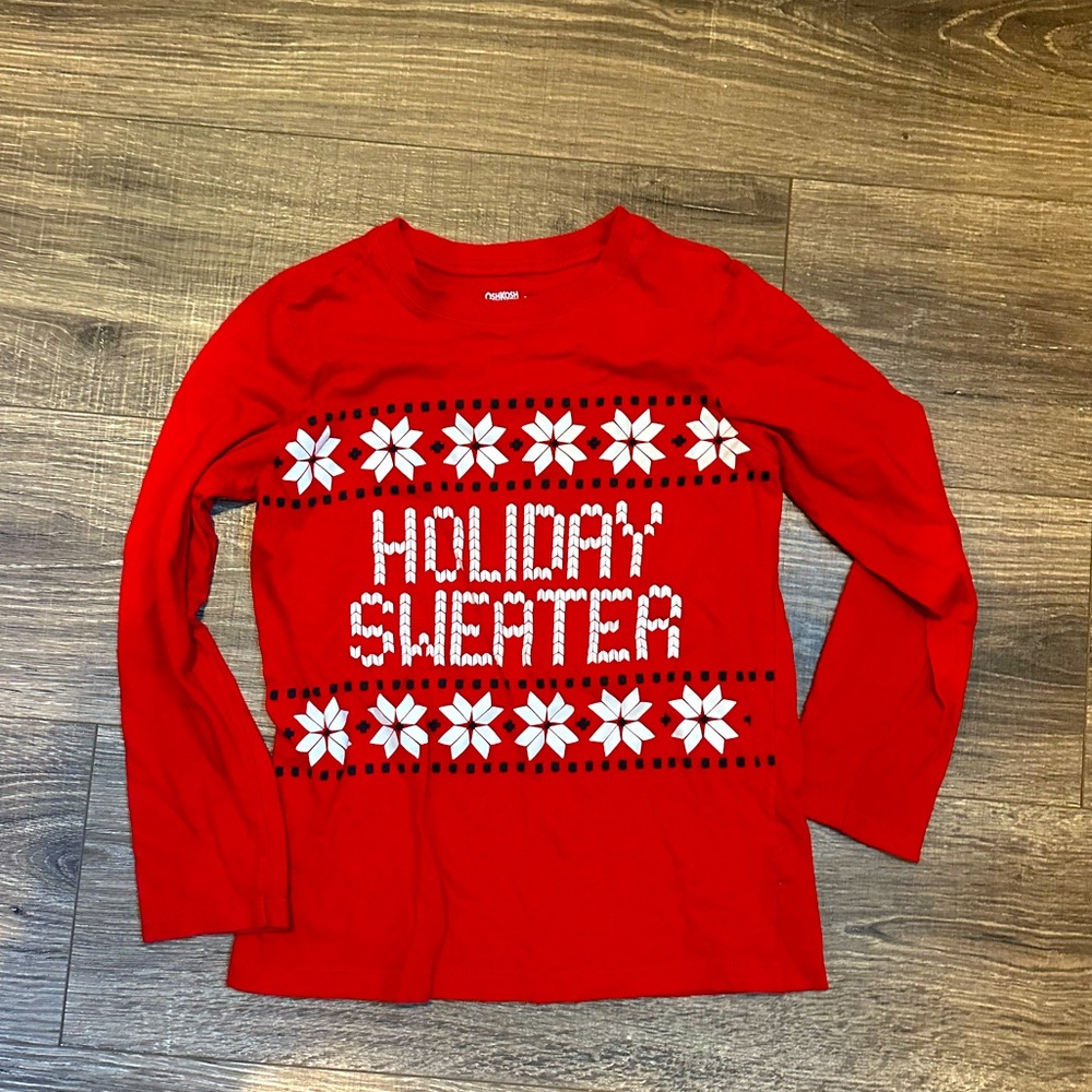 OshKosh B'gosh Red Holiday Sweater Kids 7